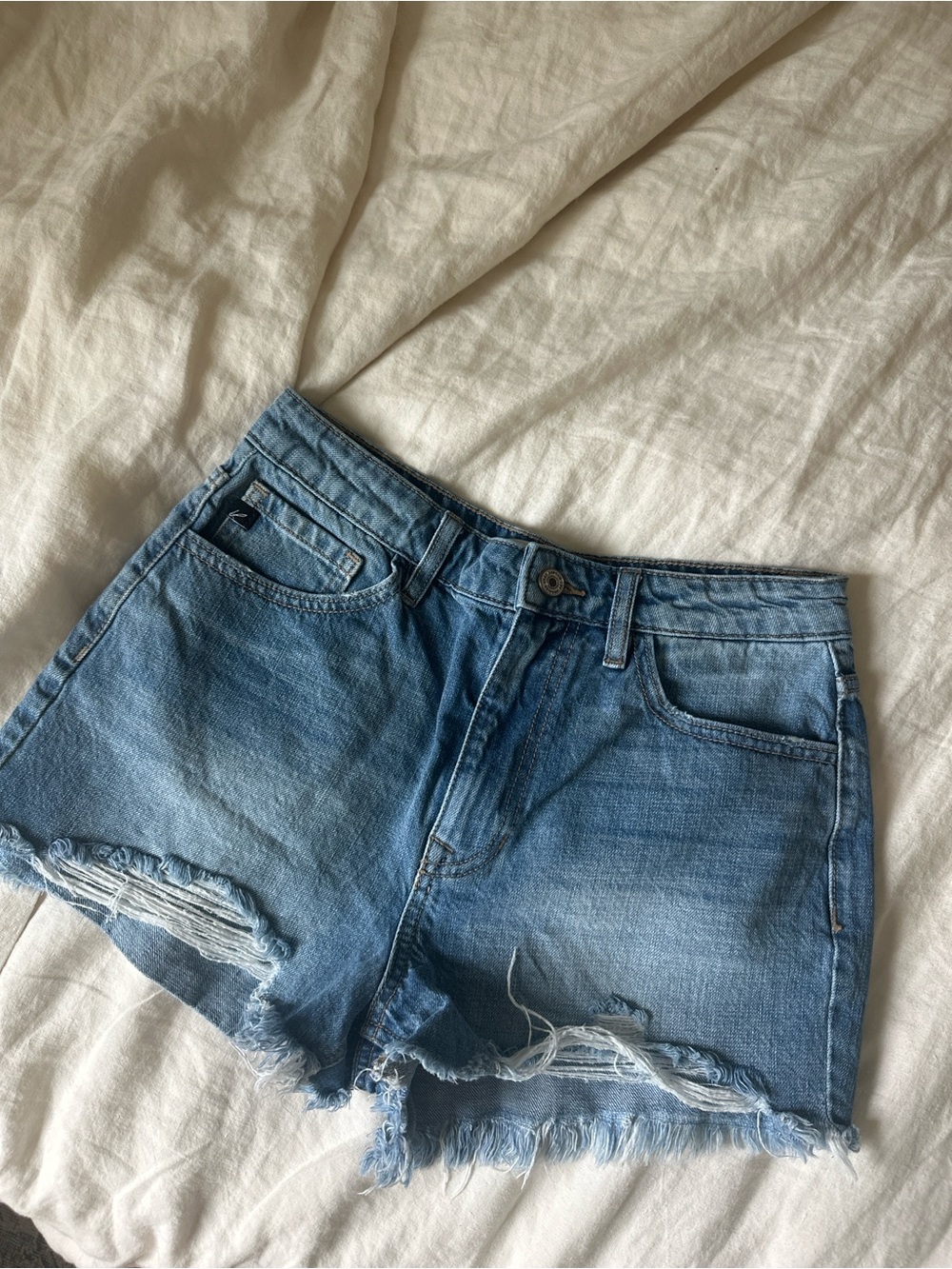 KanCan Light Blue Distressed Denim Cutoff Shorts
